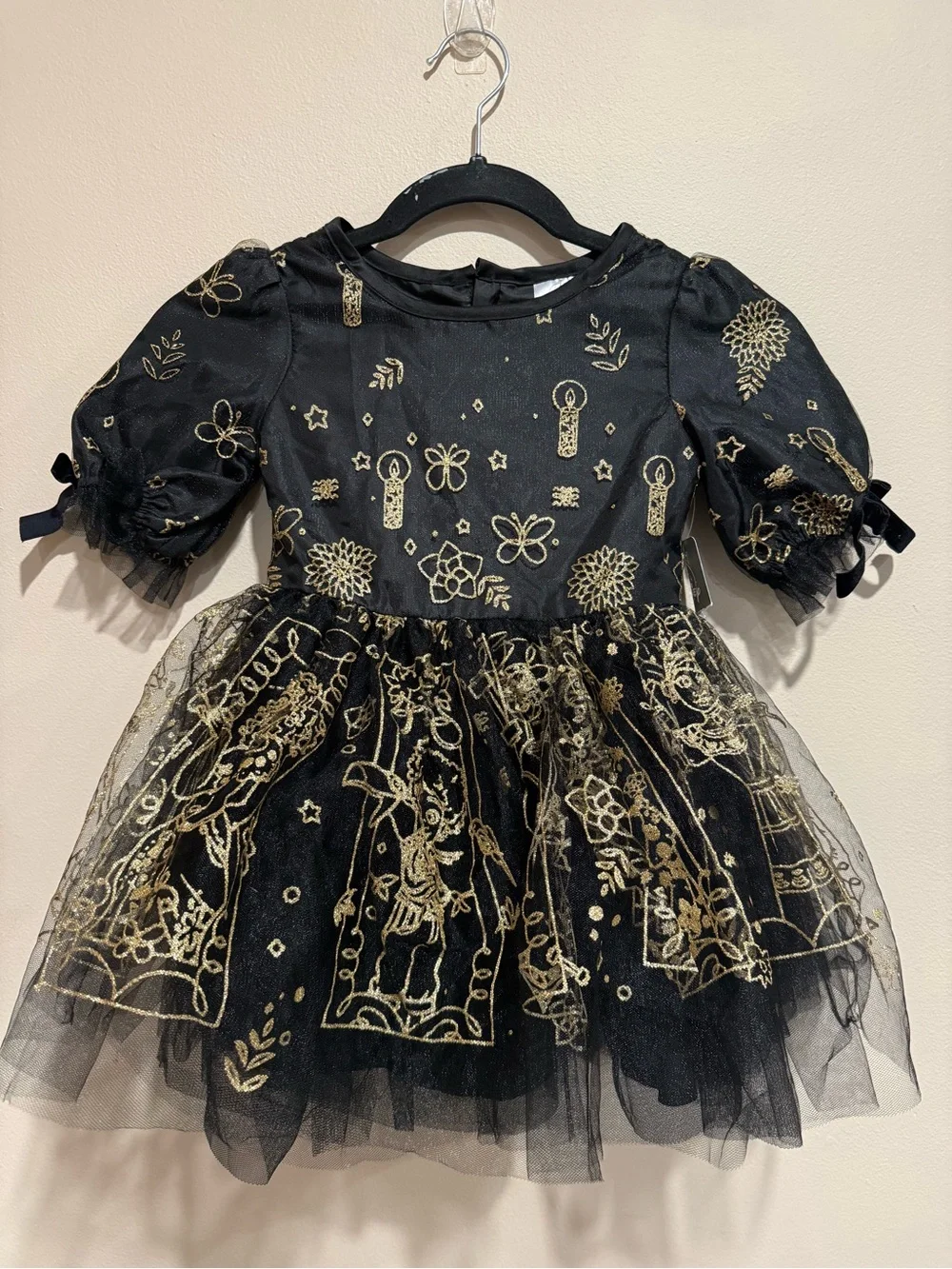 🧨Disney Encanto Elegant Black and Gold Sparkle Tulle elegant Costume Dress